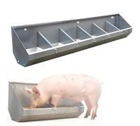 Adjustable Hog Feeding Trough 70-200 cm, Heavy-Duty Stainless Steel, Multi-Hole Pig Feeder for Poultry & Swine, Easy-Clean