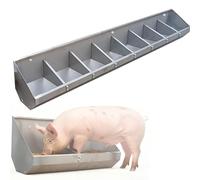Adjustable Hog Feeding Trough 70-200 cm, Heavy-Duty Stainless Steel, Multi-Hole Pig Feeder for Poultry & Swine, Easy-Clean