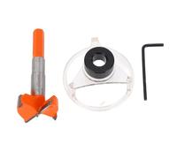 Adjustable Hole Saw 3 Flute Wood Drill Bit Cutter Dust Cover 35mm Cabinet Door Panel Drilling