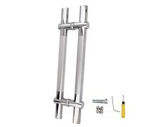 Adjustable Hole Spacing Door Handle Silver,Stainless Steel Ladder Type Handles,Paired Door Pull Grab Bar Hardware Set,50 60 80 120 150 cm Long(Silver 60cm/23 5/8")