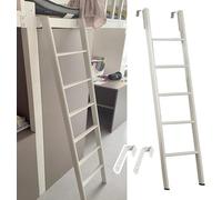 Adjustable Hooks White Metal Bunk Bed Ladder for Kids and Adults - Replacement RV Twin Bunk Bed Ladder for Dorm Loft or Home Use