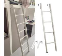 Adjustable Hooks White Metal Bunk Bed Ladder for Kids and Adults - Replacement RV Twin Bunk Bed Ladder for Dorm Loft or Home Use