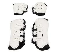 Adjustable Horse Tendon Boots Breathable Impact Resistant Protection for Jumping Activities 2 Pack White (Medium)