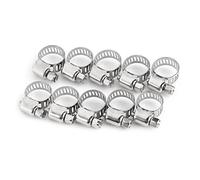 Adjustable Hose Clamps - Heavy Duty Stainless Steel Worm Gear Clip Set, 10 pcs, Galvanized Drive for Secure Connections