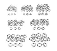 Adjustable Hose Clamps kit, 130-Piece 304 Stainless Steel Hose Clamp Assortment Kit, Single Ear Clamp Crimp Rings