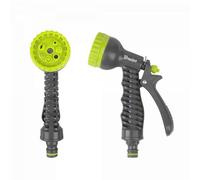 Adjustable Hose Gun Water Sprayer 7 Pattern Lime Quick Connect Adaptor Trigger Lock