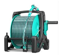 Adjustable Hose Reel with Hand CrankWall Mounted/Floor Standing Garden Watering System 12.5m SpaceSaving Hose Guide for Efficient Irrigation and Plant Care.