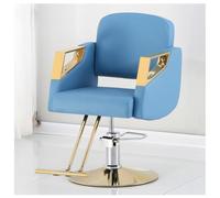 Adjustable Hydraulic Barber Chair - 360° Rotating Salon Stool Professional Friseurstuhl for Hairdressing Blue Barber Equipment Comfortable Styling Chair