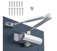 Adjustable Hydraulic Door Closer with Automatic Shut, Rust-Resistant Buffers for Smooth Action, Ideal for Homes, Schools, and Buildings - Easy Installation