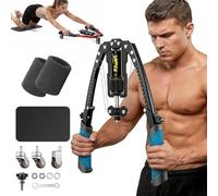 Adjustable Hydraulic Power Twister, Adjustable 22-440lbs Arm Strength Exerciser, Chest Exerciser for Men, Portable Strength Training Equipment for Arm, Bicep, Abdomen, Shoulder (Blue, with Pulley)