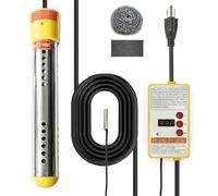 Adjustable Immersion Water Heater 1500W, Portable Stainless Steel Bucket Heater with Thermostat, Auto Shut-Off, Temperature Display, Safety Alarm, Fast Heating for Home, Bath, Camping, RV