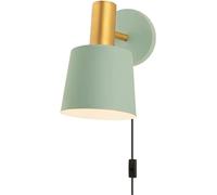 Adjustable in Wall Sconce Modern Wall Mount Reading Light with Switch, Green Metal Wall Lamp Shade Headboard Lighting Fixtures,for Home Decor