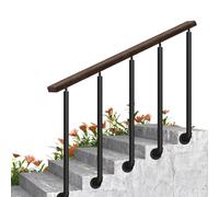Adjustable Indoor Black Stair Raing Post Kit LShaped Baluster Columns Metal Spindle Guardra for Loft Porch Church 105cm (41.3in) Side Mount Brackets Included