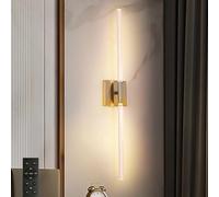 Adjustable Indoor Wall Light LED - 2-Flame d Metal Long Lamp with Remote Control and Dimmable Function - Decorative Wall Lights for Restaurant, Bedroom, Living Room - 60cm