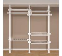 Adjustable Industrial Pipe Coat Rack Extendable Floor-to-Ceiling Clothing Rail Heavy Duty Clothesfor Living Room Balcony Kitchen (110-310cm)