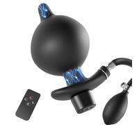 Adjustable Inflatable Silicone Anal Plug for Male and Female Masturbation, Electric Shock Inflatable Butt Plug with 12 Modes & 20 Intensities