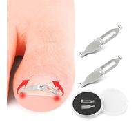 Adjustable Ingrown Toenail Correction Strips, 2 Pcs Stainless Steel Ingrown Toenail Insert Clips Ingrowns Nail Corrector Big Toe Nail Correction Tool Toenails Straightener for Curved Toe Nails Repair