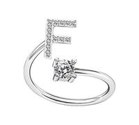 Adjustable Initial Rings for Women UK A-Z Stackable Alphabet Opening Rings 925 Sterling Silver Jewelry Accessory Gifts for Girls Womens