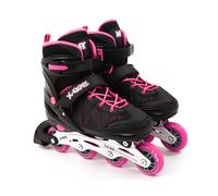 M.Y X-Skate Adjustable Pink Inline Roller Skates with Built In Adjusters Kids Roller Boots for Boys & Girls - Large