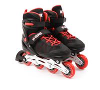 M.Y X-Skate Adjustable Red Inline Roller Skates with Built In Adjusters Kids Roller Boots for Boys & Girls - Small