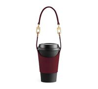 Adjustable Insulated Mug Sleeve PU Leather Protective Cup Covers for Coffee and Hot Drink Outdoor Beverage Container Temperature Retaining Cup