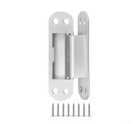 Adjustable Invisible Door Hinge Concealed Stainless Steel Fits Round or Square Door Styles Swing Direction with Space-Saving Design Modern Aesthetic Home Hardware Easy Installation, Silver(B)