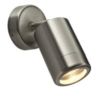 Adjustable IP65 Wall Spotlight - 7W LED GU10 - Brushed Stainless Steel