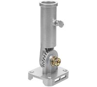 Adjustable Iron Flagpole Holder Wall Mounted 180 Degree Outdoor Support | Silver Weatherproof Coating, Secure Pole Locking, Quick Installation, for Roof Displays, Shop Windows, Holiday Flags