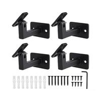 Adjustable Iron for Handrail Bracket for Secure for Wall Mounting Suitable for Staircases Hallways and More, Includes 4 Pcs for Handrail Holders with Screw and Dowel Set