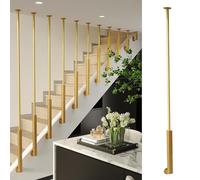 Adjustable Iron Stair Railing Universal Handrail for Flat & Angled Stairs Black/White/Gold Balusters for Home/Hotel/Office (Gold 115cm/45.3in)