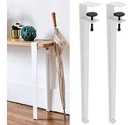 Adjustable Iron Table Legs in F S Removable Clamp Legs for Coffee Table & Console Bench 40cm Height No Crack Design White Set of 2 Modern Fur Hardware