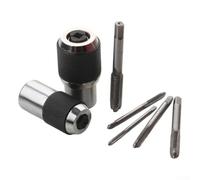 Adjustable Jaw Tap Socket Extraction Tool for Taps and Reamers, 3/8 Inch Square Drive, Compatible with M6 to for M12 Taps, Includes 2 Sockets and 5 Taps