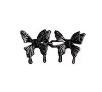 Adjustable Jeans Tightening Buttons 10PCS Butterfly Shaped Adjustable Waist Buckle Extender Jeans Button Pin Pants Tightener Detachable Jean(Black)