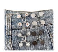 Adjustable Jeans Tightening Buttons 4Pcs Adjustable Detachable Buttons Easy to Install Concealed Button Clip Women Men No Sewing Required Pant Waist(Color 02)