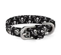 Adjustable Jolly Roger Skull Dog Collar,Comfortable Pet Collar for Small to Medium Dogs