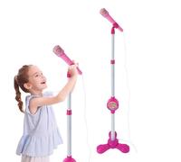 Adjustable Karaoke - Kids Toy Microphone with Stand, Musical Singing | Plug & Play Child Voice Amplifier Toy, Colorful Lights for Toddler Girl Boy Stage Performance, Role Play Toy Set