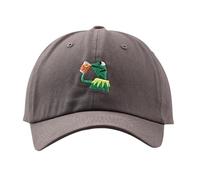 Adjustable Kermit The Frog Embroidered Baseball Cap - Unisex Classic Dad Trucker Hat, Grey, M/One Size