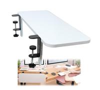 Adjustable Keyboard Tray 80x25cm/32x10in Foldable Desk Platform for Ergonomic Workspace Easy Mount Armrest Shelf White Perfect for Home Office