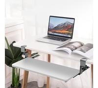 Adjustable Keyboard Tray - Clamp-On Sliding Platform for Office Desk Space-Saving Mouse & Keyboard Storage Ergonomic Design 520x240mm White - Enhance Comfort & Productivity