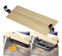 Adjustable Keyboard Tray for Home Office, No Drill Sliding Rails, Removable Platform with Clamp, Height Adjustable, Easy Writing Extension