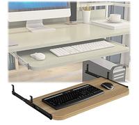 Adjustable Keyboard Tray Sliding Wooden Platform for Desk 54 60 70x27 cm Height Adjustable Under Desk Holder for Ultimate Comfort & Space Saving