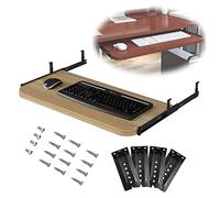 Adjustable Keyboard Tray Under Desk with Mouse Support, Space-Saving Sliding Drer (540/600/700 x 270 mm) for Office Desks and PC Workstations