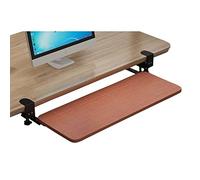 Adjustable Keyboard Tray with Clamp Sliding Wooden Desk Extension 25kg Load Capacity Pull Out Keyboard Shelf Computer Arm Support Wrist Rest.