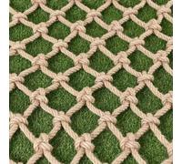 Adjustable Kids Climbing Net, Handmade Hemp Rope Safe Mesh for Treehouse, Balcony Protect, Natural Jute Netting for Secure Play (6 ft)