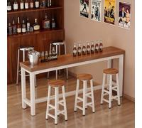 Adjustable Kitchen Breakfast Bar Table Metal Pub Coffee Desk 300kg Capacity Walnut Finish 180x40x105cm t for Dining & Entertaining at Home