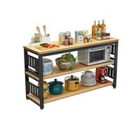 Adjustable Kitchen Storage Island with Large Worktop Coffee Station & Microwave Stand 80cm High Bar Wine Rack Table for Home & Dining Room (110x40x80cm)