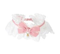 Adjustable Kitten Collar Cute Lace Bowknot Pet Collar Ornament for Puppies and Cats Soft Pink Elegant Neck Accessory for Stylish Pets