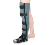 Adjustable Knee Immobilizer Support Brace with Range of Motion Dial Control Universal Size Semi Open Breathable Leg Stabilizer Band for Daily Chores Walking Sports Comfort Adults(L)