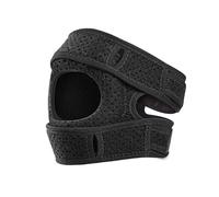 Adjustable Knee Support Brace for Pain Relief Patella Dual Patellar Tendon Strap Decompression Therapy Stabilizing Compression Sleeve Runners Tennis Black 2pcs