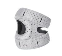 Adjustable Knee Support Brace for Pain Relief Patella Dual Patellar Tendon Strap Decompression Therapy Stabilizing Compression Sleeve Runners Tennis Grey 1pc